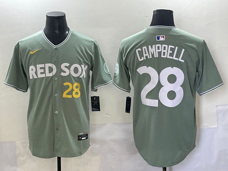Men 2025 Boston Red Sox #28 Campbell Light Green Joint Name Nike MLB Jersey style 5
